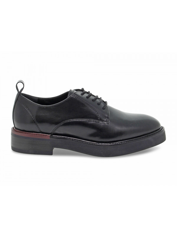Flat shoe Emanuèlle Vee SCARPA ALLACCIATA in black leather