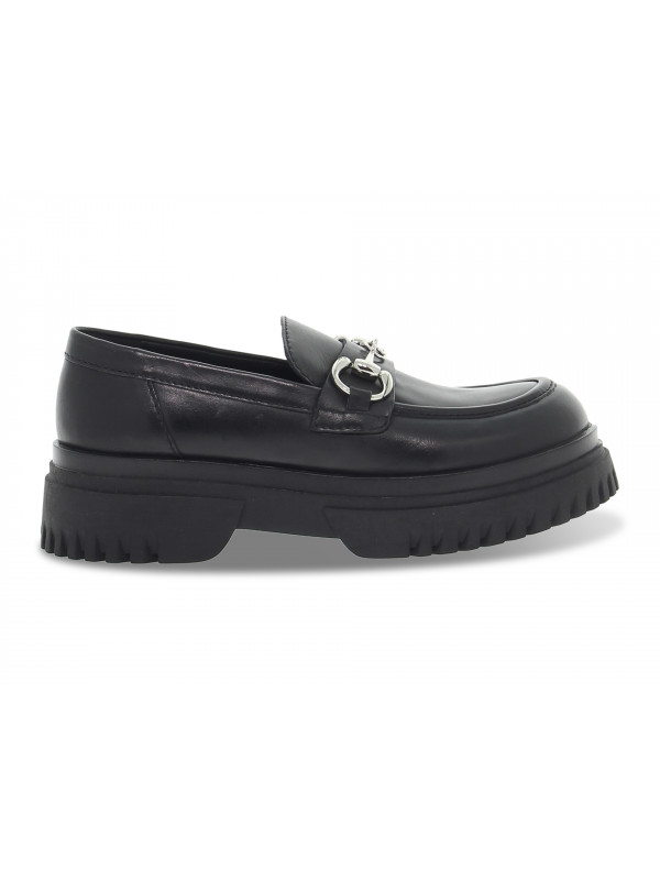 Flat shoe Emanuèlle Vee MOCASSINO GUCCI in black leather