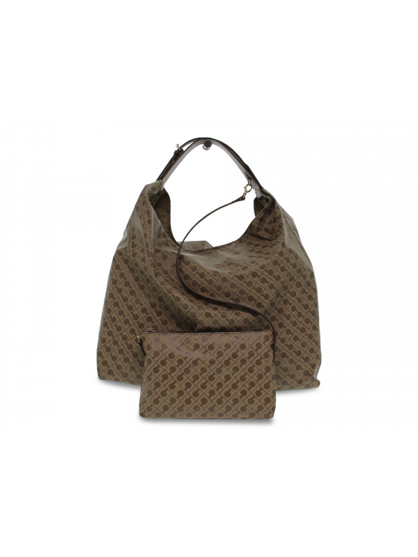 Shoulder bag Gherardini SOFTY SACCA CON BUSTINA in brown fabric