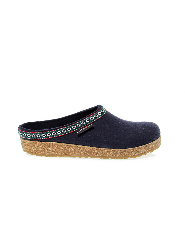 Flat sandals Haflinger FRANZL MITTELBLAU WOLLFILZ in blue fabric