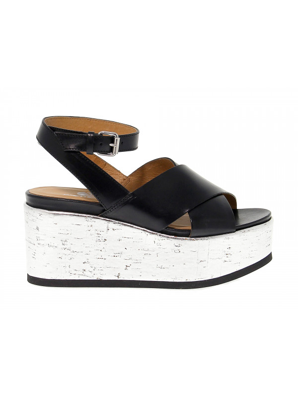 Heeled sandal Janet Sport PAPAYA in leather