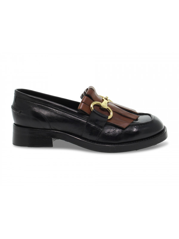 Flat shoe Jp David STILE MOCASSINO GUCCI in black brushed Guidi
