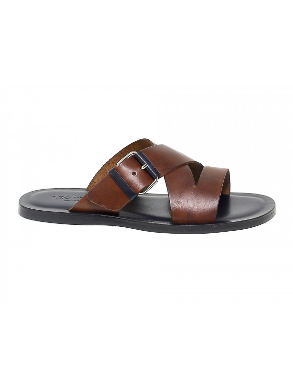 Sandal Leo Pucci in brown leather