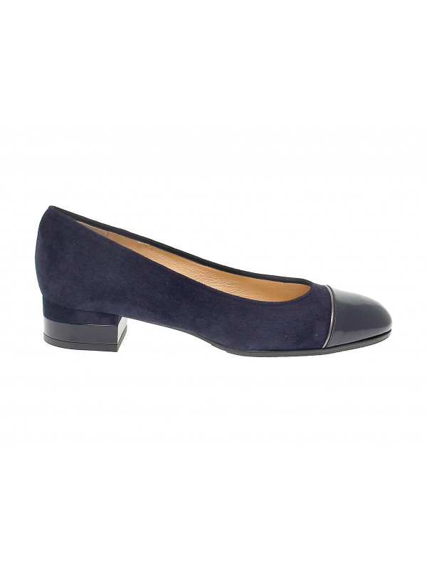 Pump Martina in blue suede leather