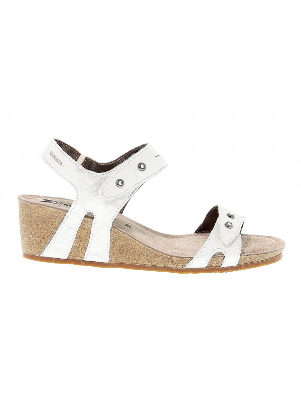 Heeled sandal Mephisto MINOA in silver suede leather