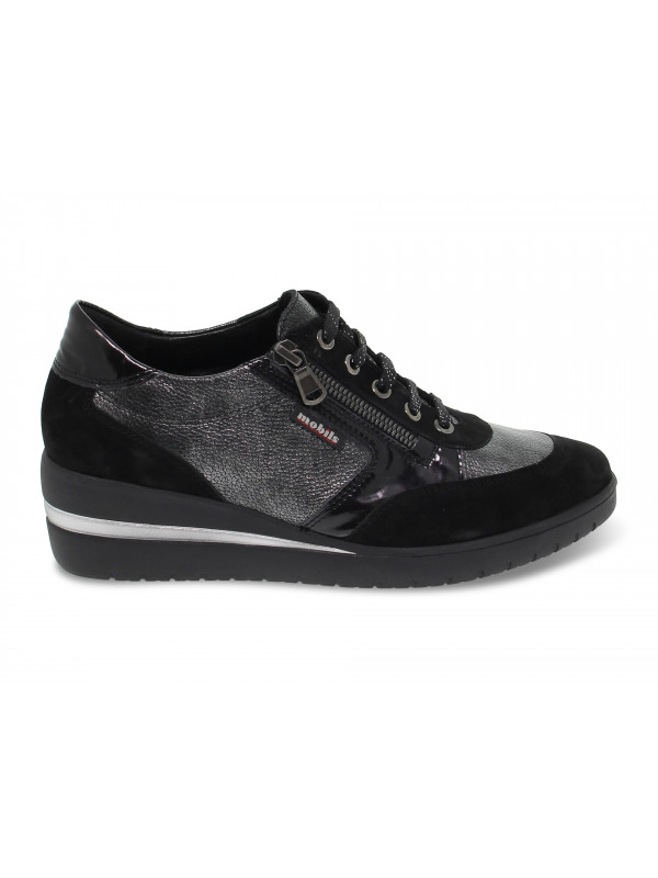 Flat shoe Mephisto PATRIZIA MOBILS ERGONOMIC in black suede leather