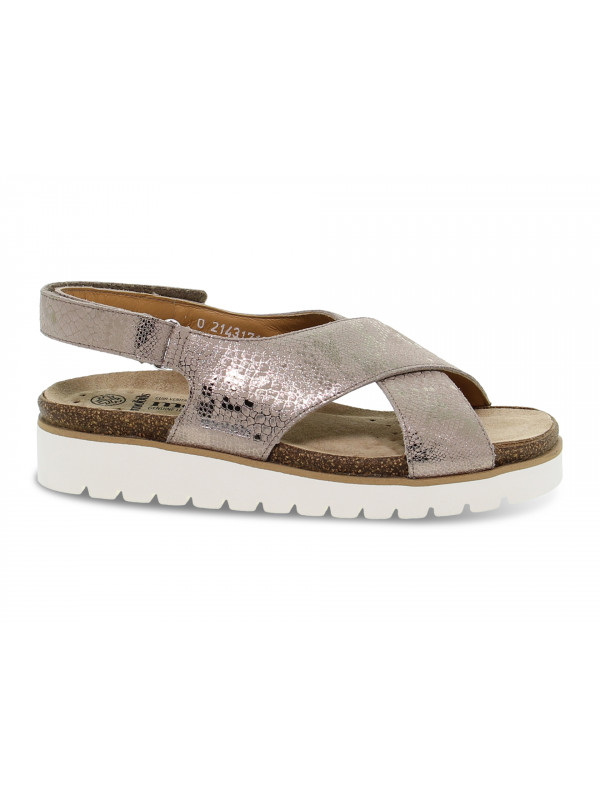 Flat sandals Mephisto TALLY LIGHT MOBILS ERGONOMIC in taupe laminate Guidi Calzature New Collection Fall Winter 2024 Guidi Calzature