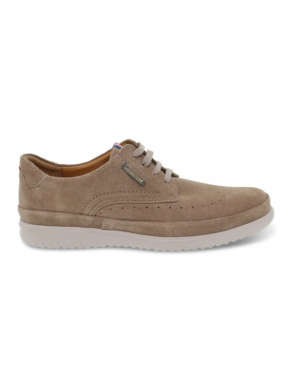 Lace-up shoes Mephisto THIBAULT in taupe suede leather