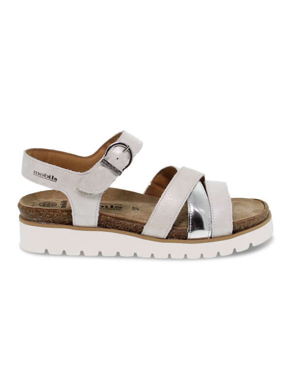 Flat sandals Mephisto THINA MOBILS ERGONOMIC in white pearled