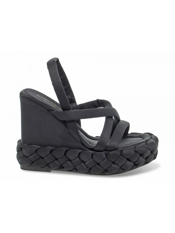 Wedge Paloma Barcelò TAILA SATIN BLACK in black frosted