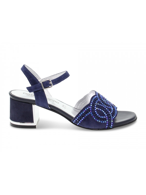 Flat sandals Pasquini Calzature in blue suede leather