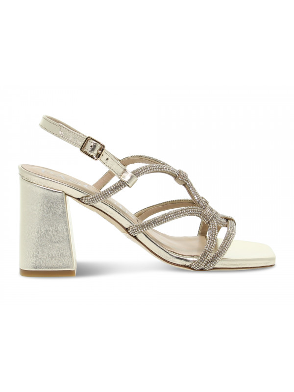 Heeled sandal Pasquini Calzature SANDALO GIOIELLO MIGNON in platinum laminate