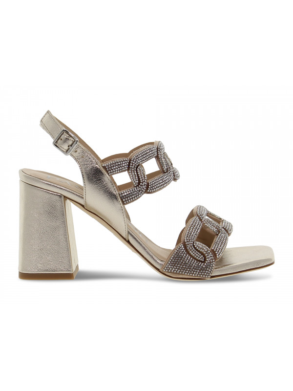 Flat sandals Pasquini Calzature SANDALO GIOIELLO QUADRI in turtledove laminate