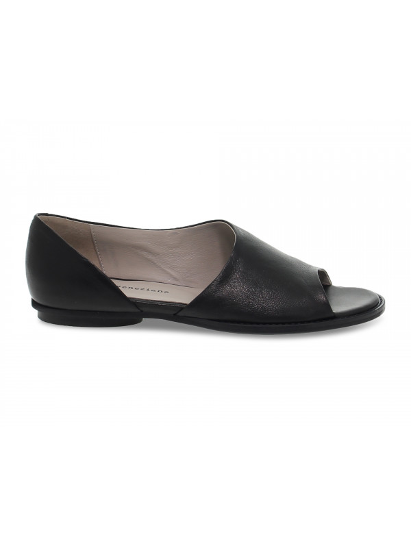 Flat shoe Poesie Veneziane in black leather