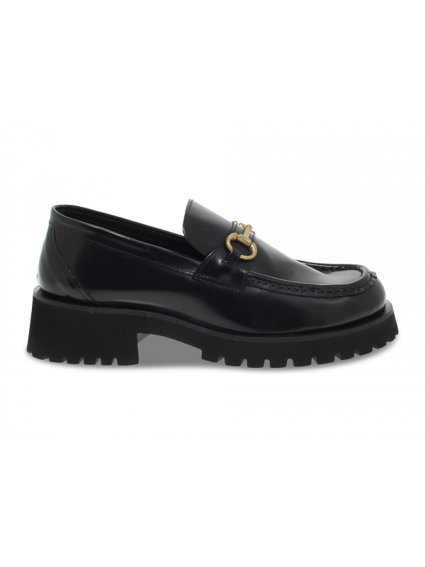 Flat shoe Poesie Veneziane STILE MOCASSINO GUCCI in black brushed