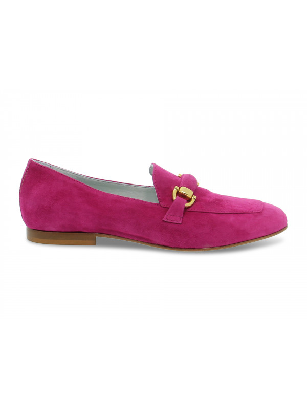 Flat shoe Poesie Veneziane GUCCI NEW DANDY in fuchsia suede leather