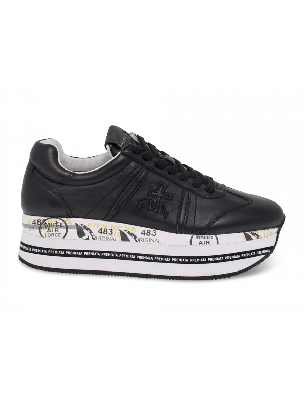 Sneakers Premiata BETH in black leather