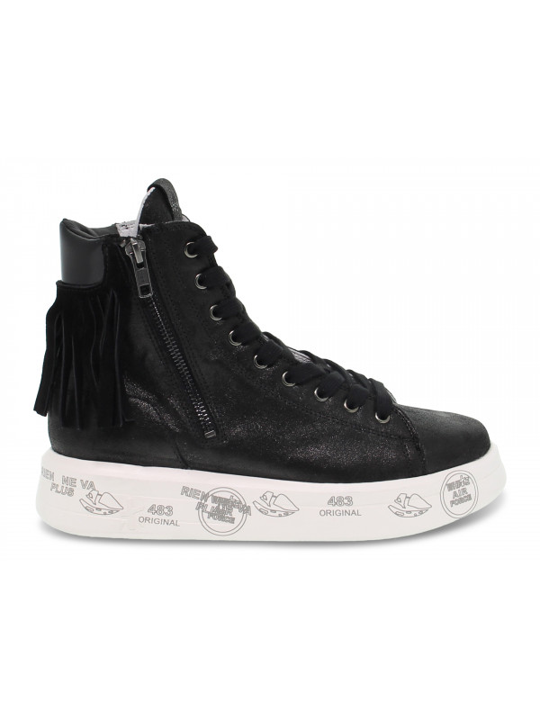 Low boot Premiata EDITH in black laminate Guidi Calzature