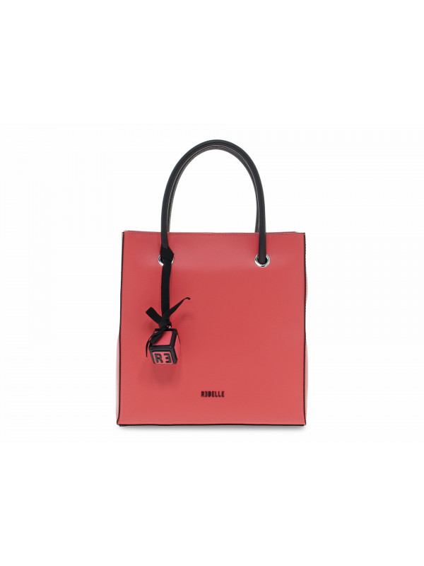 Tote bag Rebelle AMETISTA SHOPPING S RUGA CUBE in coral leather