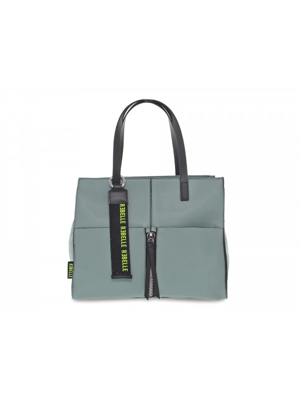 Tote bag Rebelle ARIANNA SHOPPING DOLLARO SAUGE in sage leather