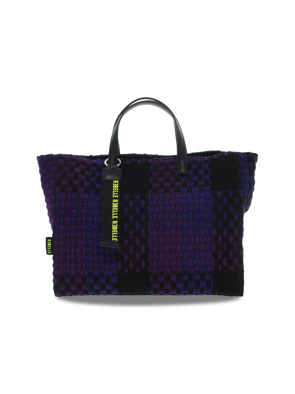 Tote bag Rebelle ASHANTI SHOPPING S CHECKED WIRE in violet fabric