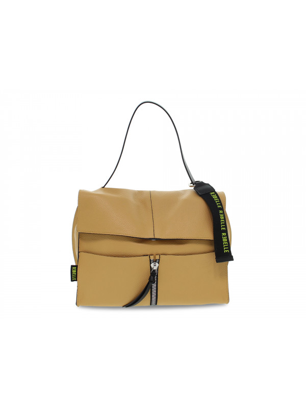 Shoulder bag Rebelle CLIO SATCHEL DOLLARO AMBER in mustard leather