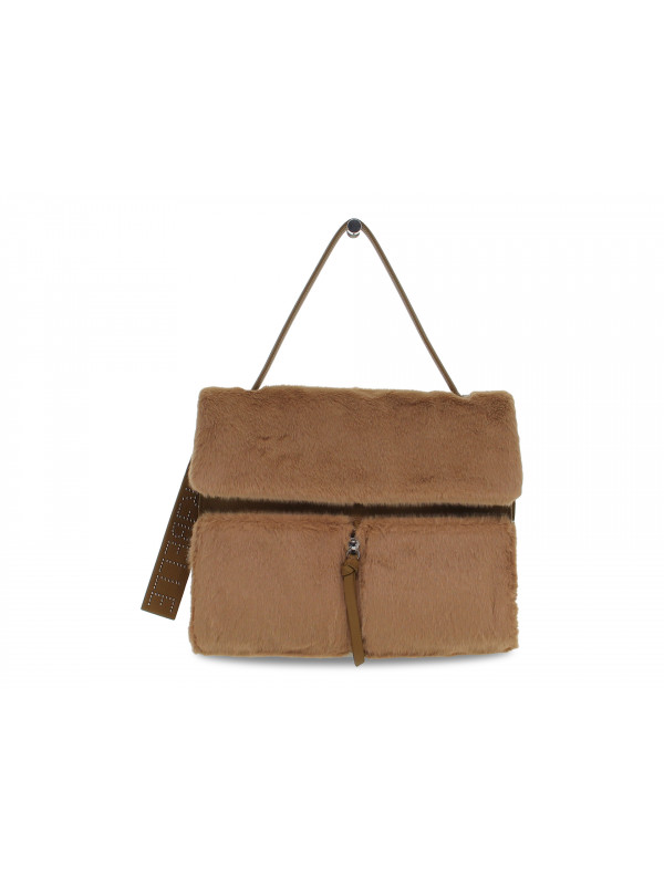 Shoulder bag Rebelle CLIO SATCHEL L SOFTLY FUR in camel hair
