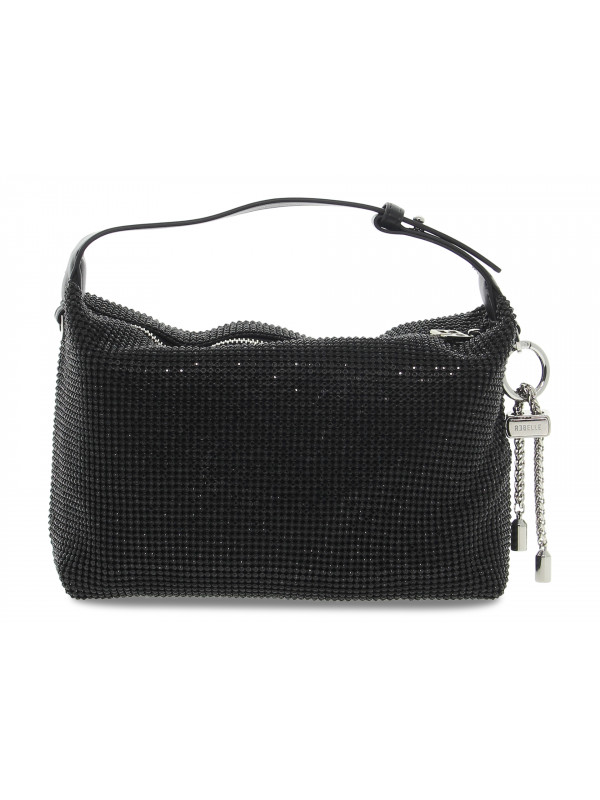 Handbag Rebelle SHINY HANDBAG MINI CRYSTAL BLACK in black crystal