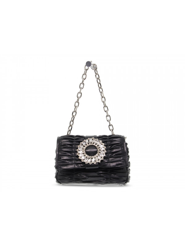 Handbag Ermanno Scervino SMALL FLAP BAG IOLE in black faux leather