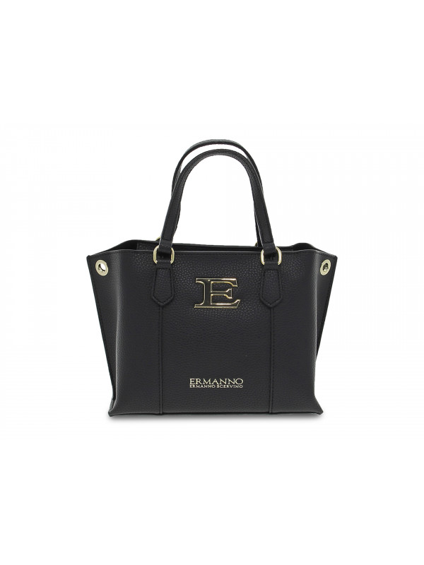 Handbag Ermanno Scervino SMALL TOTE EBA in black faux leather