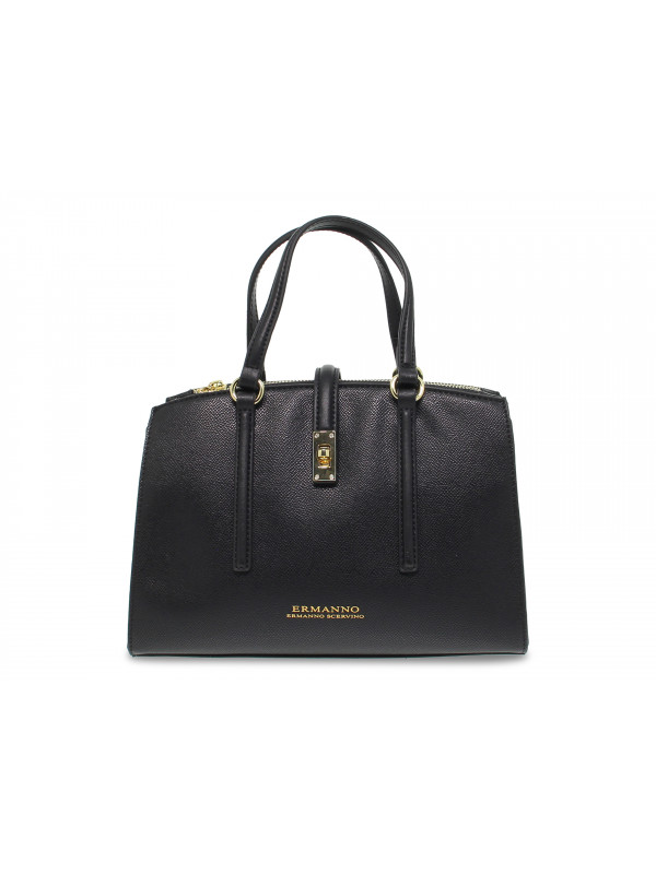 Handbag Ermanno Scervino SMALL SHOPPER GIANNA in black faux leather