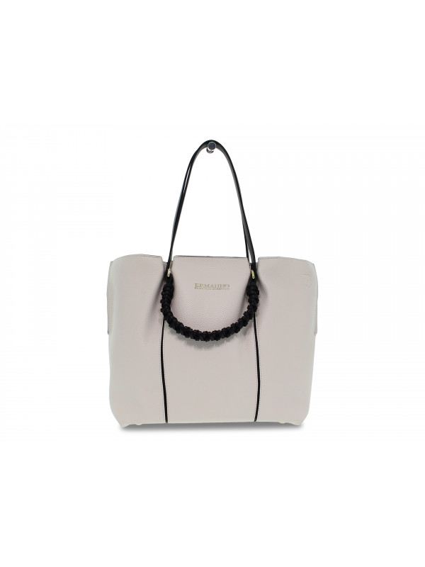 Tote bag Ermanno Scervino LARGE TOTE MARION in cream faux leather