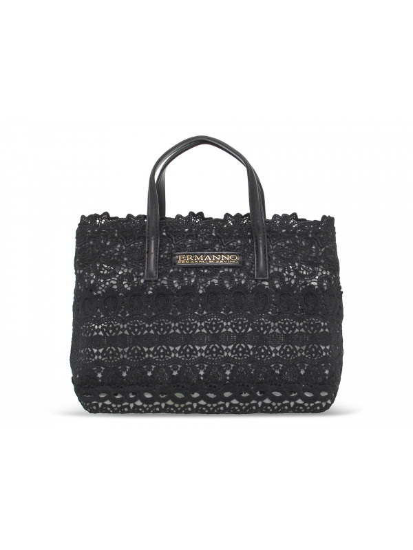Handbag Ermanno Scervino MINI TOTE MICHELLE in black lace