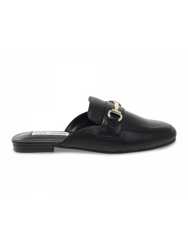 Flat sandals Steve Madden KORI BLACK LEATHER in black leather