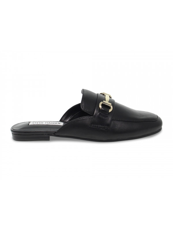 Flat sandals Steve Madden KORI BLACK LEATHER in black leather Guidi Calzature New Collection Fall Winter 2024 Guidi Calzature