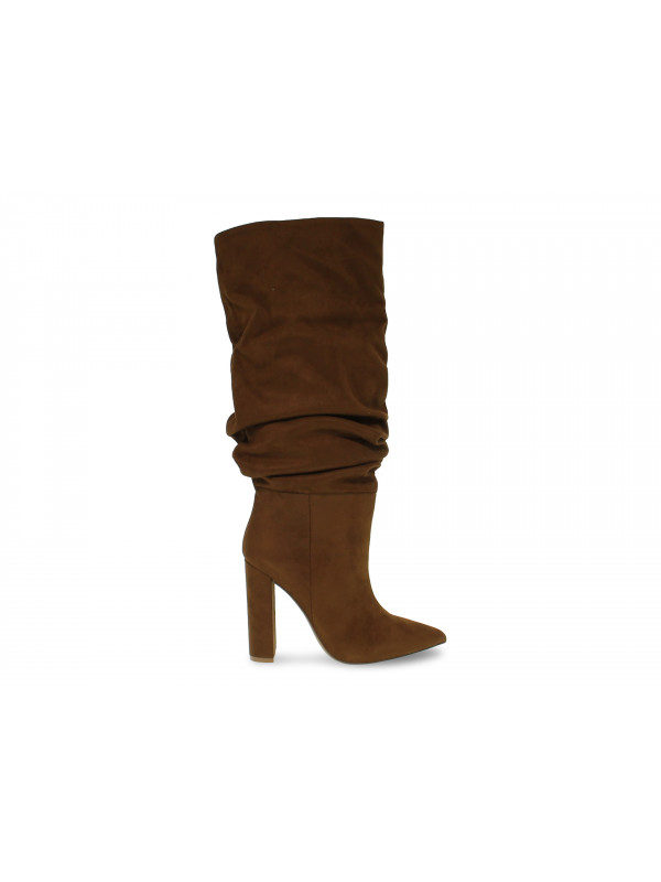 Boot Steve Madden SLOUCH BROWN MICROSUEDE in brown micro