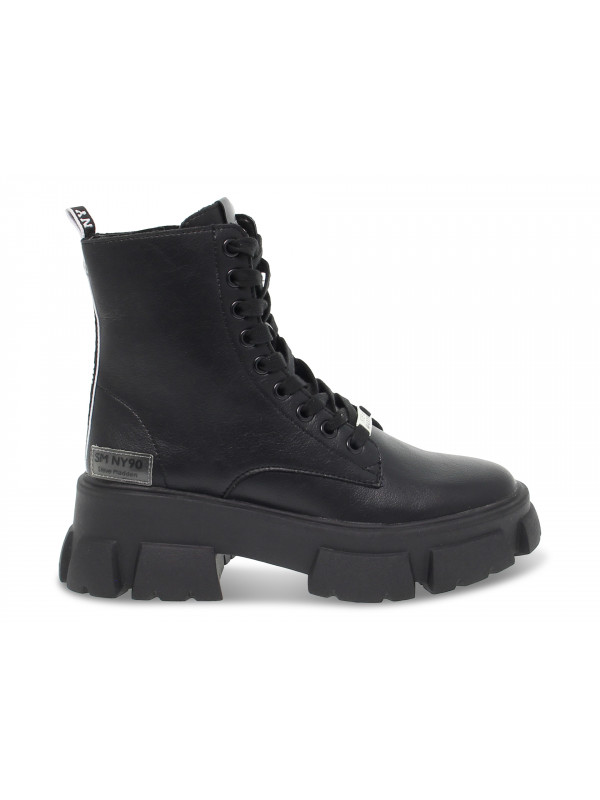 Low boot Steve Madden PRADA TANKER BLACK LEATHER in black leather