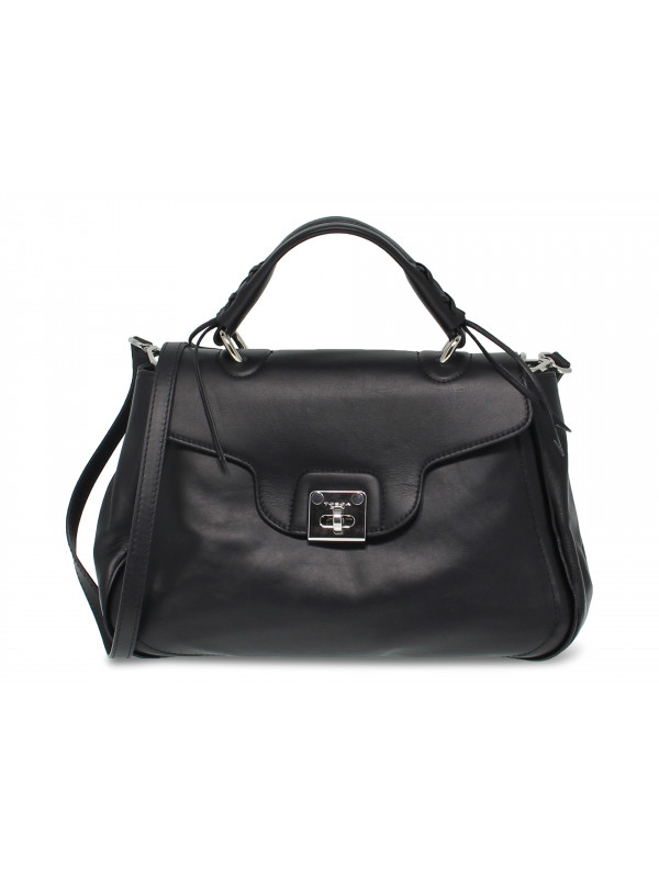 Handbag Tosca Blu NICOLE BIG BAG in black leather