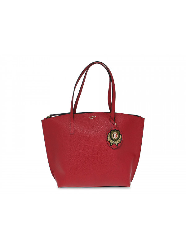 Tote bag Tosca Blu VIOLA BIG BAG in red leather