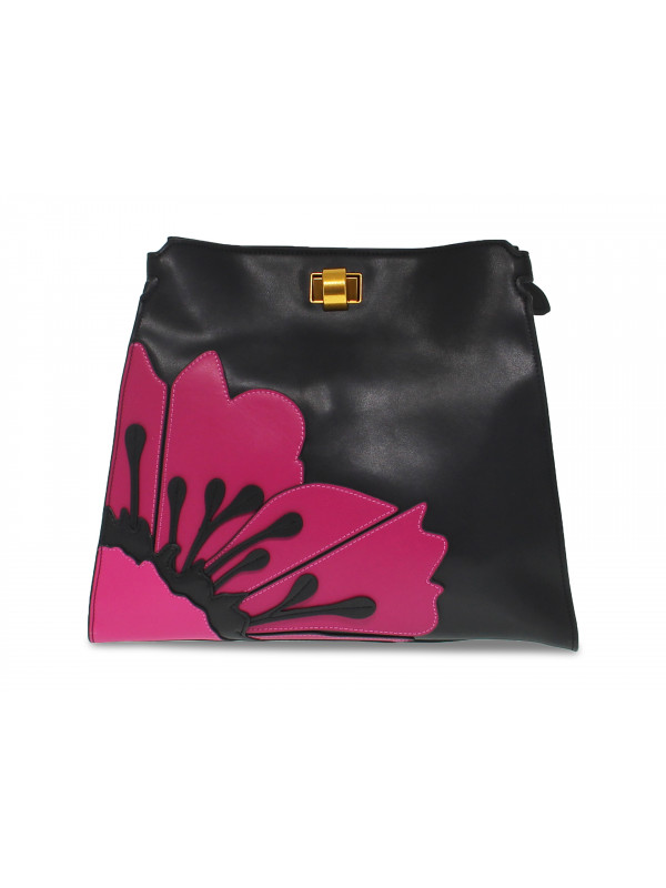 Handbag Tosca Blu CECILIA BIG BAG in black leather