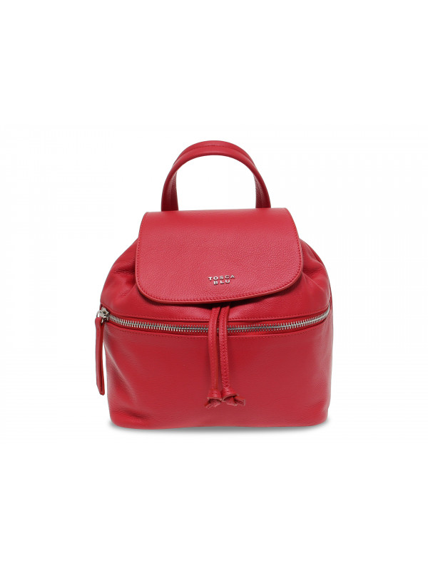 Backpack Tosca Blu RANUNCOLO ZAINO in red leather