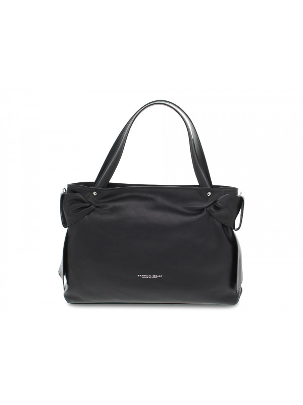 Tote bag Tosca Blu BORSA GRANDE SOTTOBOSCO in black leather