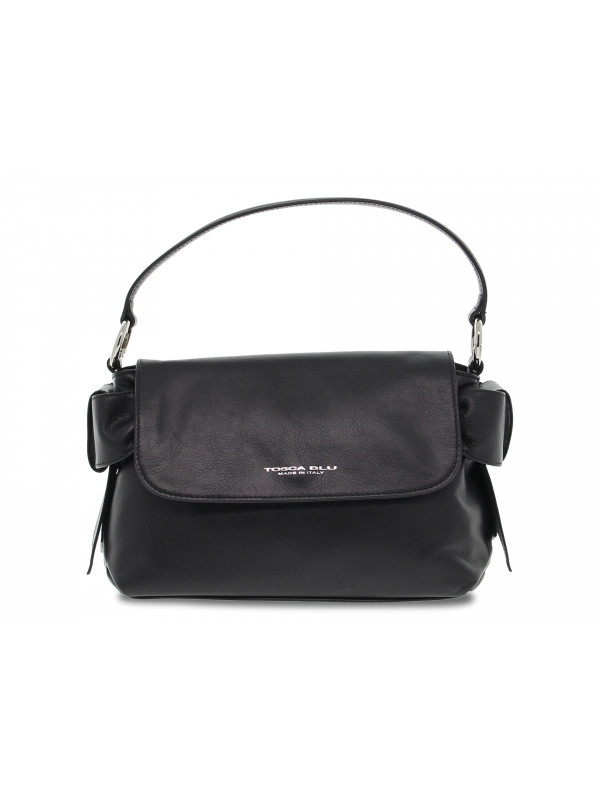 Handbag Tosca Blu BORSA CON PATTINA SOTTOBOSCO in black leather