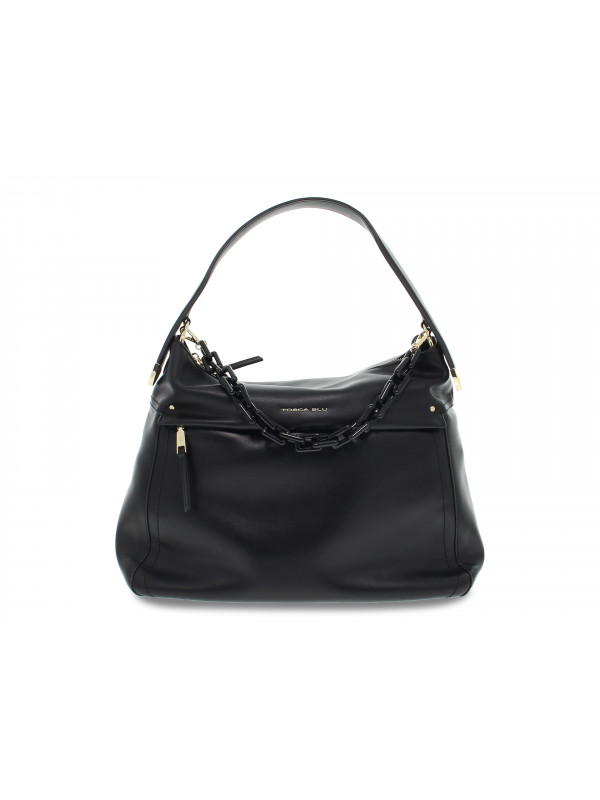 Handbag Tosca Blu SACCA GRANDE POLLICINO in black leather