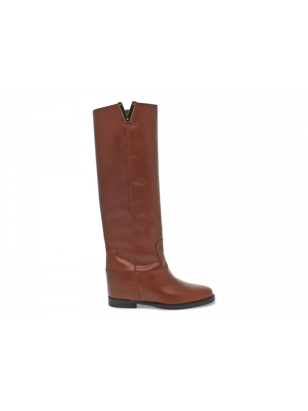 Boot Via Roma 15 ZEPPA INTERNA LOGO V ORO LATERALE in leather leather