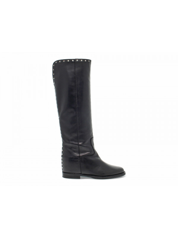 Boot Via Roma 15 ZEPPA INTERNA SPACCO PROFILO PIRAMIDI in black leather