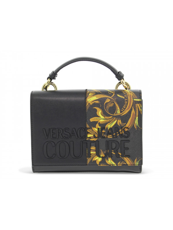 Handbag Versace Jeans Couture JEANS COUTURE RANGE 4 ROCK CUT SKETCH 3 BAGS STRIPES PATCHWORK in black faux leather