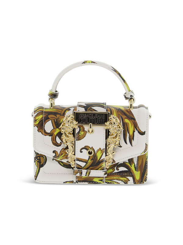 Handbag Versace Jeans Couture JEANS COUTURE RANGE F SKETCH 6 BAGS BAROQUE BUCKLE in white saffiano