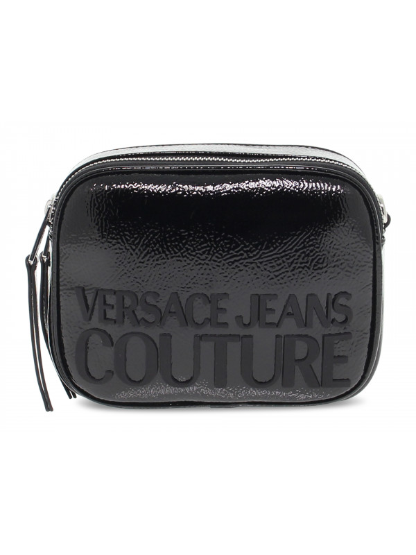 Shoulder bag Versace Jeans Couture JEANS COUTURE NAPLAK MACROLOGO in black lacquered