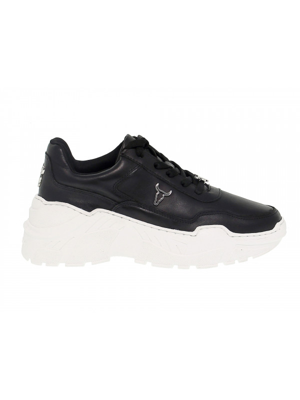 Sneakers Windsor Smith CARTE BRAVE BLACK WHITE in black leather
